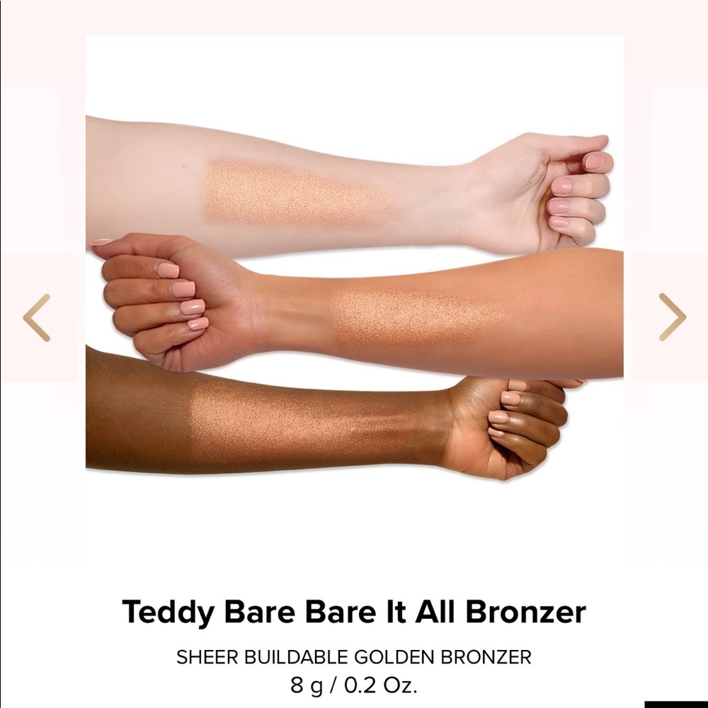 Too Faced Bare it All Bronzer in Honey Bear - buildable color, great payoff.